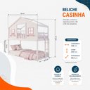 Ver imagem 3 de Beliche Infantil Montessoriano com Varanda Casinha Dos Sonhos Madeira Maciça Branco/Rosa Housin
