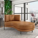 Ver imagem 1 de Sofá Chaise Lado Direito Downey Sala de Estar Pu Whisky G15 - Gran Belo