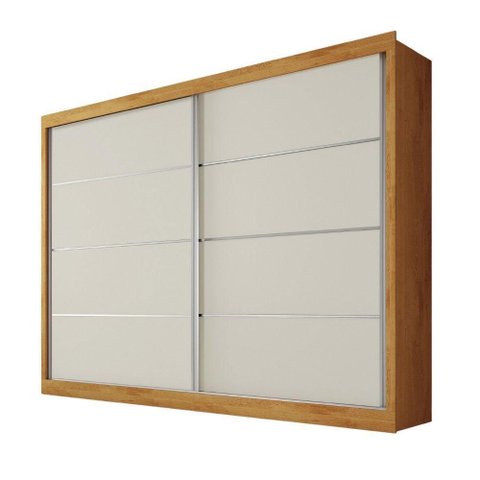 Guarda Roupa Verona Plus 2 Portas 100% Mdf Mademarcs Peroba-off White-peroba