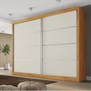 Ver imagem 3 de Guarda Roupa Verona Plus 2 Portas 100% Mdf Mademarcs Peroba-off White-peroba