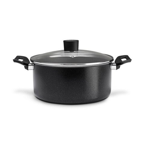Caçarola com Tampa Antiaderente 24 Cm 4,3 Litros Ebony Preto Brinox 7190/461