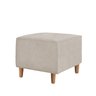 Kit Amamentação Poltrona + Puff + Almofada Julia Linho Bege Inova Decorações Paris - 5