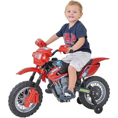Moto Elétrica Infantil Vermelha Motocross Infant 1 Marcha xplast - 2