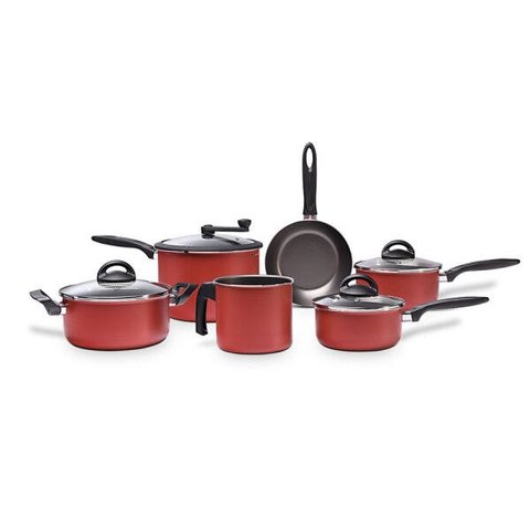 Conjunto de Panelas Antiaderente 6 Peças com Pipoqueira Chilli Cereja Brinox 7015/146