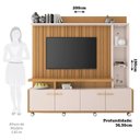 Ver imagem 4 de Estante Home para TV até 60 Polegadas 190x200cm com 4 Portas LED e Ripado Leto Espresso Móveis