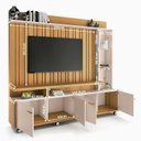 Ver imagem 5 de Estante Home para TV até 60 Polegadas 190x200cm com 4 Portas LED e Ripado Leto Espresso Móveis