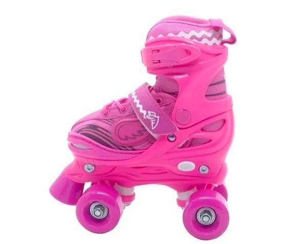 Patins Power Roller Rosa C/04 Rodas Ajust. (34-37) - 3