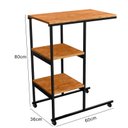 Ver imagem 3 de Mesa Auxiliar Apoio Lateral Aço com Rodinhas Sofá Notebook Canela