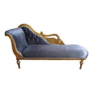 Divã Clássica Azul - 108x218x70cm Prime Home Decor Clássico