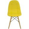 Kit 4 Cadeiras Charles Eames Botonê Eiffel Wood Estofada Couro - Amarela - 3