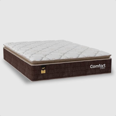 Colchão Casal Comfort Class Pillow Top 28x138x188cm - Marrom - e-Shop Casa