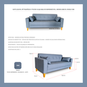 Ver imagem 4 de Sofá Gianni | Pé Trapézio & Tecido Acquablock Impermeável | 2 Lugares | Medida 180cm | Índigo 306