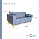 Ver imagem 6 de Sofá Gianni | Pé Trapézio & Tecido Acquablock Impermeável | 2 Lugares | Medida 180cm | Índigo 306