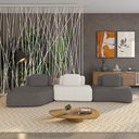 Ver imagem 1 de Sofá 3 Lugares Orgânico com Chaise e 2 Módulos Berlim Bouclê Gf K01 - D’Rossi