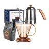 Kit Clever Coffee Dripper Marrom 500ml Chaleira 700ml Filtro coador 100 Uni + Café Exato Gourmet - 1