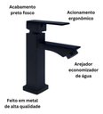Ver imagem 3 de Torneira de Banheiro Acqua Metais Quadra Preto Fosco
