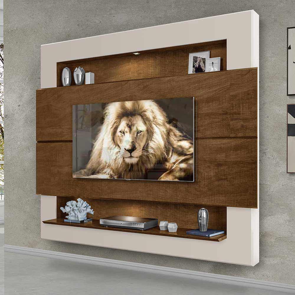 Painel Com Luzes Led Para Tv Até 55 Polegadas Monterrey 160 Malbec/Off White