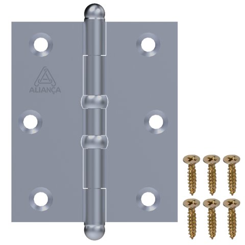 Dobradiça para Porta Portão Madeira Aço Zincado Pino Bola | Aliança