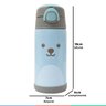Garrafa Térmica Infantil 400 ml +3 Meses Com Canudo e Parede Dupla Gumy Buba Cor:Azul - 5
