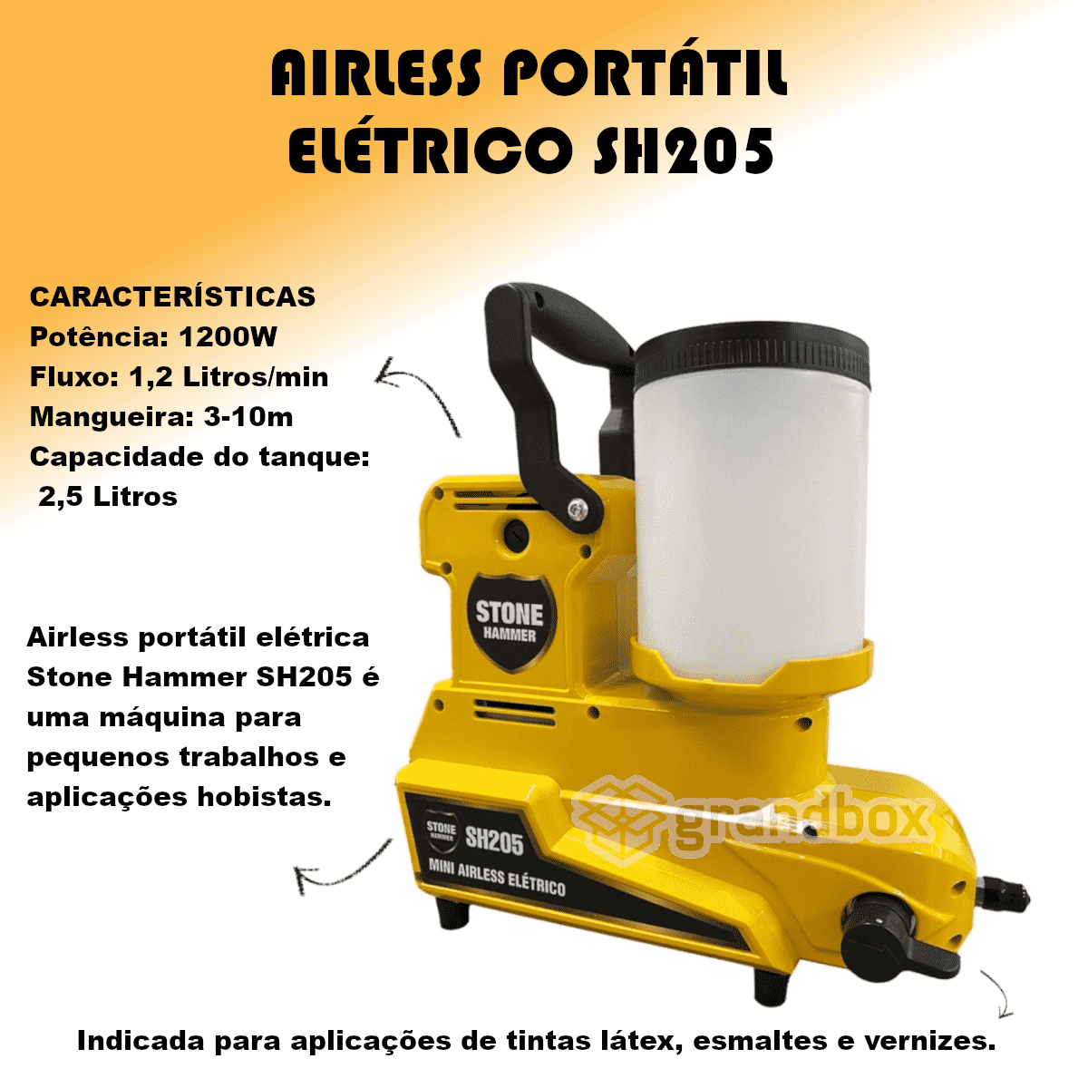 Pintura Airless Portátil Sh205 Stone Hammer 1,2l/min 1200w - 2