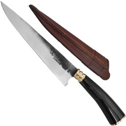 2 Facas Modelo Tesoura de Tosquia Artesanal 7' Gaúcha Churrasco Carbono 1070 Chifre - 2