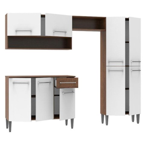 Cozinha Compacta Emilly com Armário e Balcão Branco Madesa
