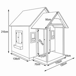 Casinha de Brinquedo Artesanal Mdf com Telhado Branco/verde L12 - Gran Belo Casinha Infantil - 4