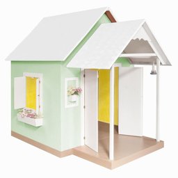 Casinha de Brinquedo Artesanal Mdf com Telhado Branco/verde L12 - Gran Belo Casinha Infantil - 8