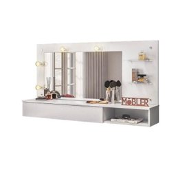 Camarim Penteadeira Suspensa Lumiere Espelho Quarto Branco - 2