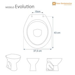 Tampa de Privada em Mdf Evolution Ocre para Bacia Santamarina - 3