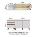 Ver imagem 4 de Armário de Cozinha Compacta 180cm Branco Reims Madesa 01