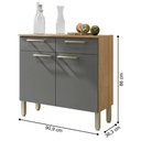 Ver imagem 4 de Balcão Nala 2 Portas 2 Gavetas Mdp 90,9cm Freijó Gris Kit's Paraná