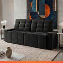Ver imagem 6 de Estofado Lisboa 2.10 Metros Sofá Retrátil Reclinável 3 Lugares Suede com Espuma D-26 - Preto