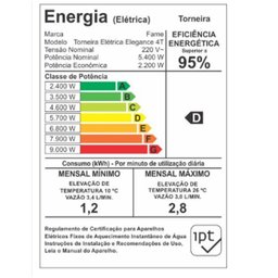 Torneira Eletrica Fame Elegance 4Temp 5400W Preto 220V - 2