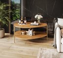 Ver imagem 1 de Mesa Lateral Dupla Orgânica com Pés em Aço Tampo de Mdf Design Moderno
