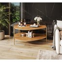 Ver imagem 1 de Mesa Lateral Dupla Orgânica com Pés em Aço Tampo de Mdf Design Moderno