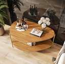 Ver imagem 2 de Mesa Lateral Dupla Orgânica com Pés em Aço Tampo de Mdf Design Moderno