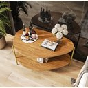 Ver imagem 2 de Mesa Lateral Dupla Orgânica com Pés em Aço Tampo de Mdf Design Moderno