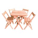 Ver imagem 1 de Jogo de Mesa 60x60cm com 4 Cadeiras Dobraveis Natural Cru