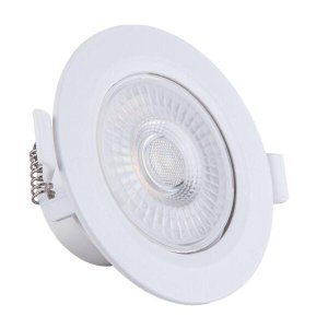 Spot de Embutir LED Redondo PP 7W 4000K Luz Amarela Luminária Teto/Gesso Startec