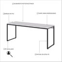 Ver imagem 4 de Mesa de Escritório Kuadra 180cm Branco Chess/Est.Preta