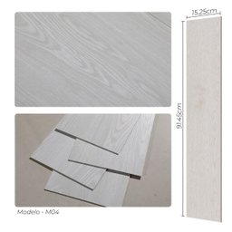 Piso Vinílico Autocolante Residencial 2mm Madeira Branca M04 - Caixa com 5m² - 2