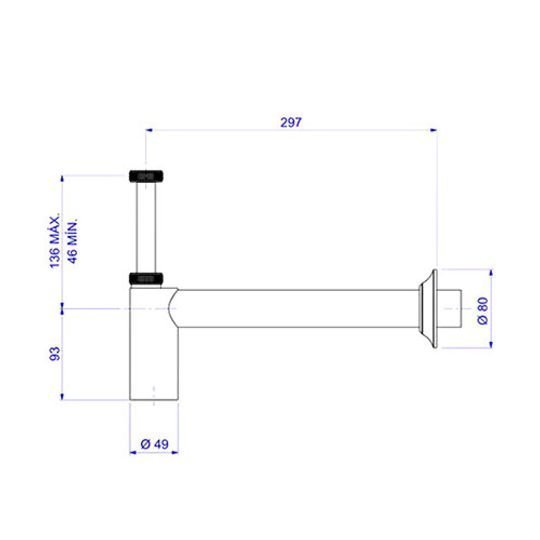 Sifão para Tanque e Cozinha 1 1/2" Cromado Deca - 2