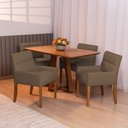 Ver imagem 2 de Kit 6 Cadeiras para Mesa de Jantar Angel Base Madeira Corano Marrom - Nexta Casa