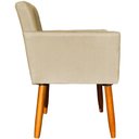 Ver imagem 4 de Kit 10 Poltronas Decorativa para Sala Nina Suede Cores Pé Palito 30cm Castanho - Bege, Suede