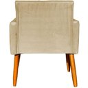 Ver imagem 2 de Kit 10 Poltronas Decorativa para Sala Nina Suede Cores Pé Palito 30cm Castanho - Bege, Suede