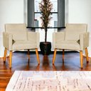 Ver imagem 7 de Kit 10 Poltronas Decorativa para Sala Nina Suede Cores Pé Palito 30cm Castanho - Bege, Suede