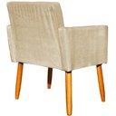 Ver imagem 3 de Kit 10 Poltronas Decorativa para Sala Nina Suede Cores Pé Palito 30cm Castanho - Bege, Suede