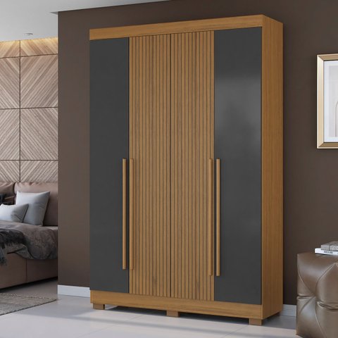 Guarda Roupa 4 Portas 2 Gavetas Internas com Pés Aramóveis