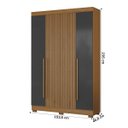 Ver imagem 3 de Guarda Roupa 4 Portas 2 Gavetas Internas com Pés Aramóveis
